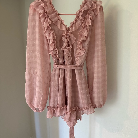 Pink Ruffled Jumpsuit - Picture 3 of 4